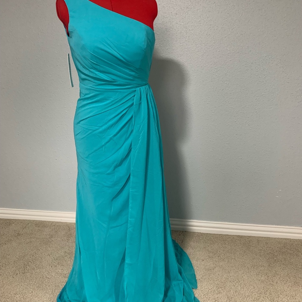 Elegant Teal One-Shoulder Dress